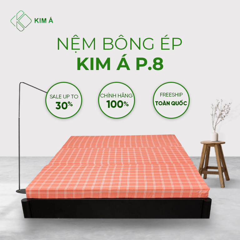 Hình ảnh nệm bông ép gấp 3 giá rẻ Nệm Kim Á