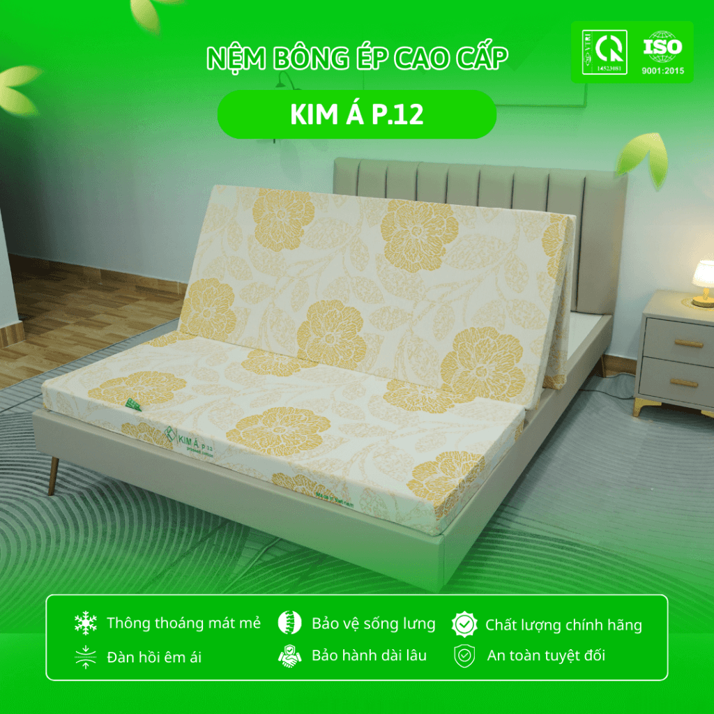 Hình ảnh nệm bông ép gấp 3 giá rẻ Kim Á
