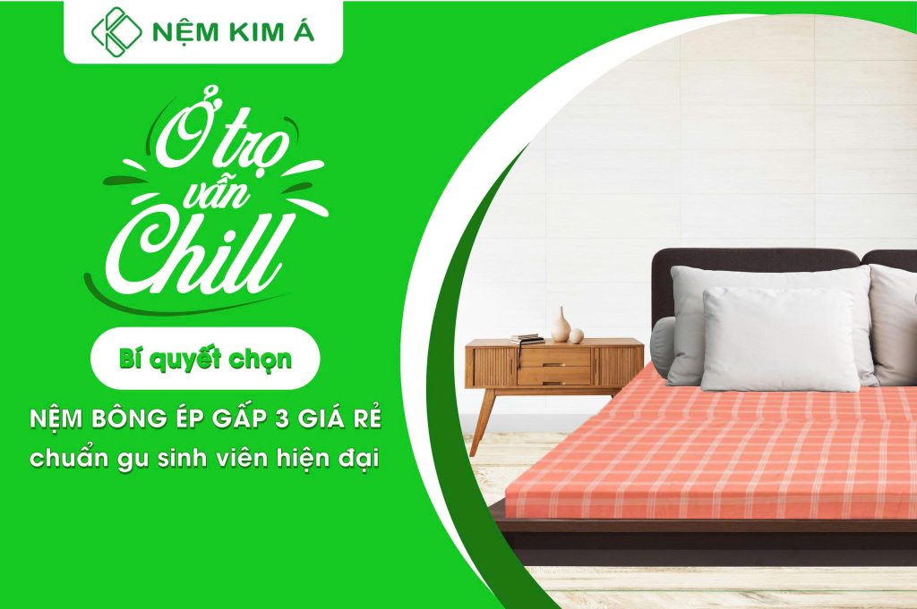 Hình ảnh nệm bông ép gấp 3 giá rẻ Kim Á
