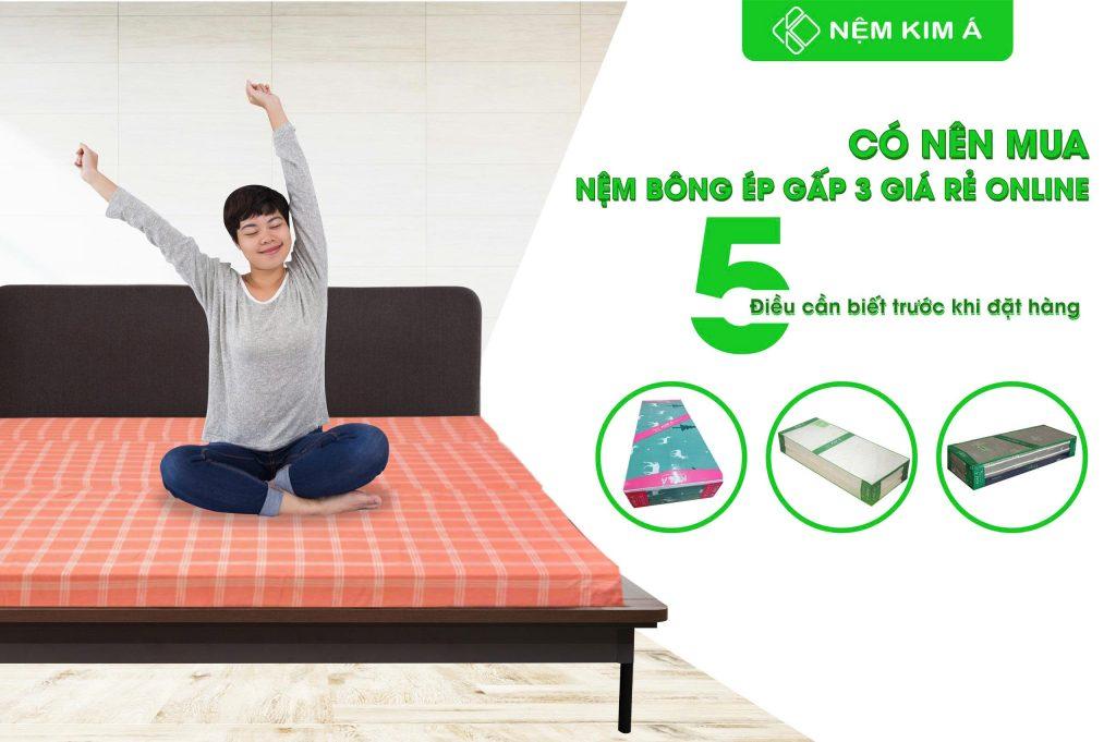 Hình ảnh nệm bông ép gấp 3 giá rẻ Kim Á