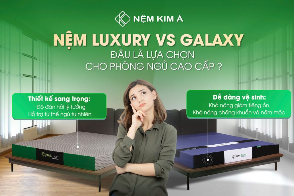 Hình ảnh nệm Kim Á Galaxy và nệm Kim Á Luxury
